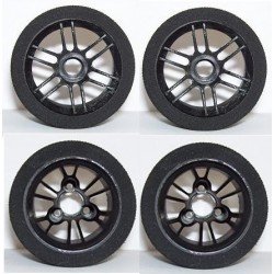 Tyres Set 1/12 Electric - Front 37Sh + Rear 35Sh - R4 Black
