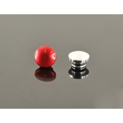 14mm Aluminum End Cap - Red & Silver (One Each)