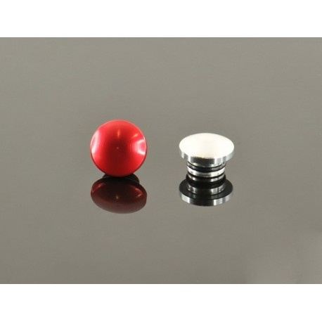 18MM ALUMINUM END CAP - RED & SILVER (ONE EACH)
