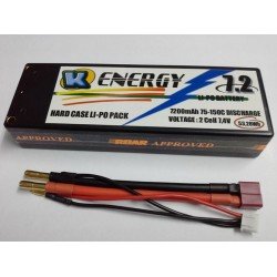 Battery 7200mAh Lipo 2S 75/150C Hard Case K-Energy